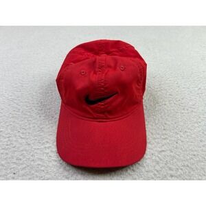 Nike Dri-FIT Hat Cap Strap Back Youth One Size Red Swoosh Logo Baseball